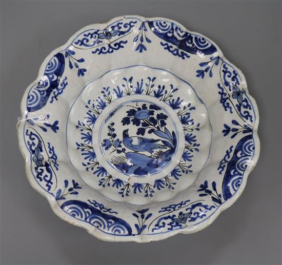 An 18th century Delft blue and white bowl diameter 29.5cm